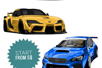draw cartoon vector illustration of your car or any vehicle