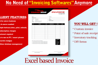 design excel invoicing and pos for your business
