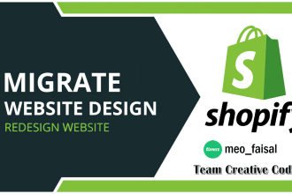migrate your wordpress, squarespace, clone woocommerce wix website to shopify