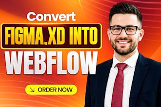 develop figma to webflow, xd to webflow website