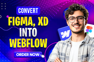 develop figma to webflow, xd to webflow website