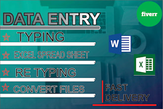 do data entry data entry,any copy paste, exel, convert files