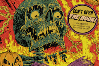make illustration in distressed retro and comic art style