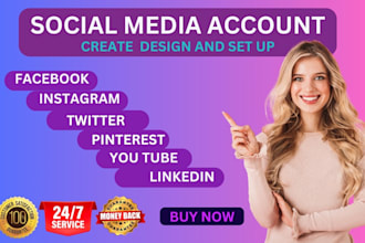 create, set up and optimize all social media accounts business pages
