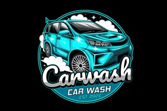 design high quality car wash logo with source file