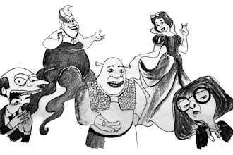 draw your favorite cartoon character in pencil art