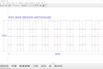 make custom box dieline cut line template and artwork,rsc box in artioscad