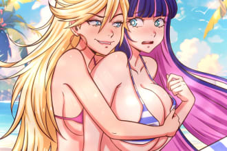 draw sfw or nsfw anime art, fan art, illustration, character art