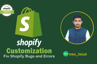 fix shopify website bugs, issues and errors as shopify developer