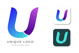 design 3d letter coloring unique logo