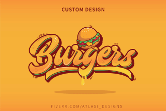 do hand lettering typography custom font logo design