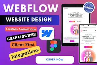 design responsive webflow website, convert figma, xd to webflow with animations