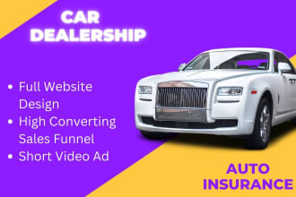 car dealership website, auto insurance website, car dealership promo video