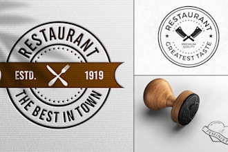 do retro vintage badge stamp hand drawn logo design