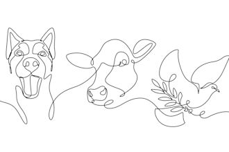 draw custom animal portrait in one line style