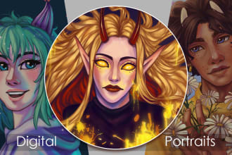 draw fantasy, dnd, fanart, original character portrait or avatar