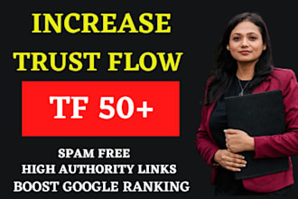 increase URL rate of majestic trust flow tf cf 50 high authority SEO backlinks