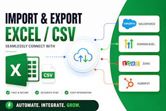 import and export data to salesforce, gohighlevel, zoho and hubspot CRM