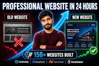 build website on godaddy, bluehost, namecheap, hostgator and website redesign