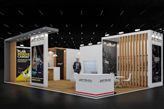 design 3d exhibition stand, trade show booth, kiosk, podium
