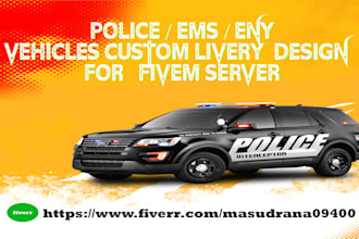 custom livery design and optimize of police, ems and any vehicles for fivem