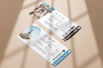design editable boarding pass ticket surprise airline gift