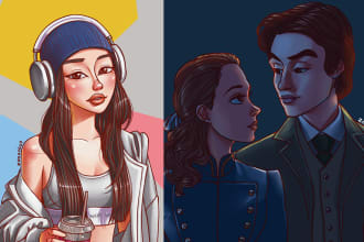 draw a cute cartoony portrait