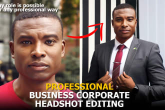 retouch and turn your casual photo into professional headshot