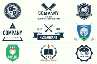 do emblem circular monogram badge, education, school logo design