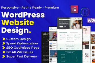 create responsive wordpress website with divi, elementor and fix wordpress issue