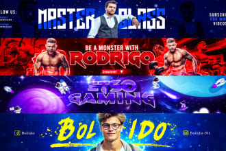 design attractive banner for youtube and facebook
