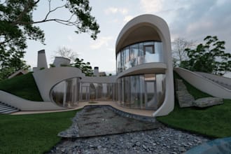 do realistic landscape,exterior,3d model rendering
