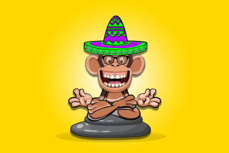 design a unique, animal, mascot cartoon, and character logo