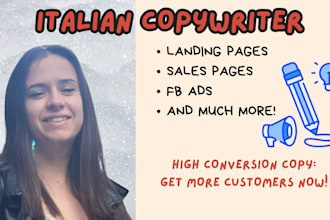 write a persuasive italian copy for your website or social media