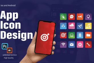 design a clean, modern logo or app icon for ios and android