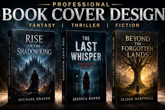 design a professional fantasy, thriller or fiction book cover