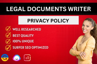 draft gdrp privacy policy, terms and conditions, cookie, refund