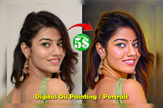draw your photo into oil painting, portrait in 24 hours