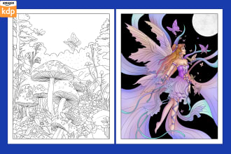design coloring book, coloring pages for kids, children and adult for KDP amazon