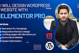 design wordpress website with elementor pro