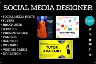 create templates, design flyer, poster, banner, logo designing in canva