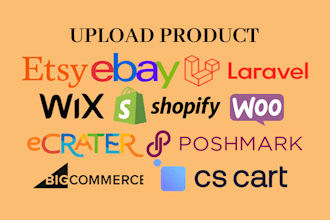 upload products or list products to wix, ebay, woocommerce, and shopify store