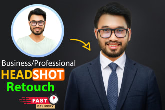 do corporate business headshot retouch and portrait editing