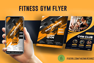 create a stunning awesome corporate fitness gym flyer