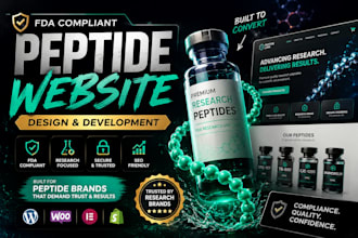 build fda compliant peptide website, research peptide, for pepetide ads approval