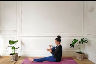 create a 1 min yoga video without cueing