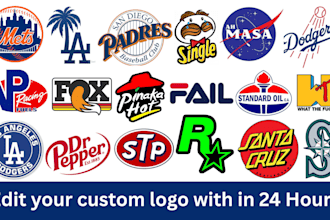 make a custom logo parody within 12 HR and 24 HR
