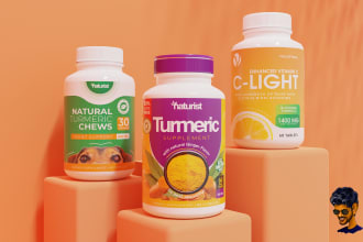 do realistic 3d rendering of supplement products