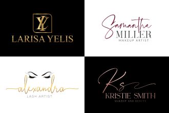 design eyelash, cosmetics, makeup, and beauty logo with a branding kit