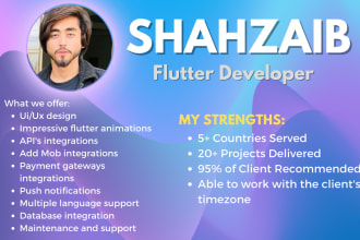 develop or customize flutter android and ios mobile app